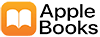 Apple Books Logo — An open white book on an orange background